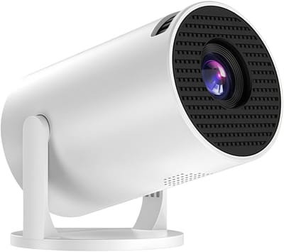 Miniprojector met WiFi - Thuisbioscoop Beamer - Filmavond Thuis - 240° Draaibare Behuizing - 80 Inch Projectie - Wit