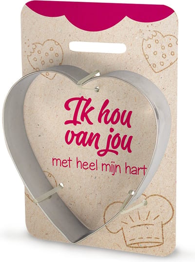 Koekvormpje, hart vorm, Ik Hou van Jou, koekjesvorm, cadeau idee verjaardag, origineel cadeautje