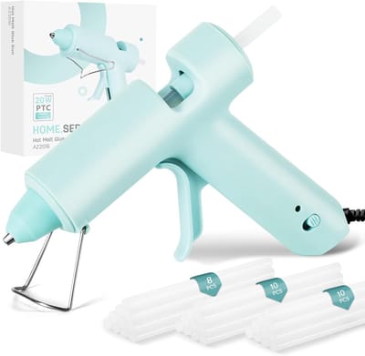 Lijmpistool met 28 Lijmpatronen - 20W - Inclusief Ø 7 mm Lijmsticks - Hot Glue Gun - Lijm voor Lijmpistool - Elektrisch Smeltlijmpistool - Mini Lijmpistool - Snel Opwarmend - Voor Knutselen & DIY & Repair - Lichtblauw - SOLLBRY®