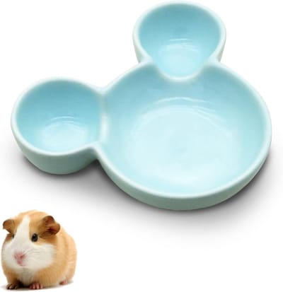 Keramische Voerbak - Knaagdier Bakje - Kleine Dieren Voeren - Zwaar Anti-Omval - 75 cm Breed - Blauw