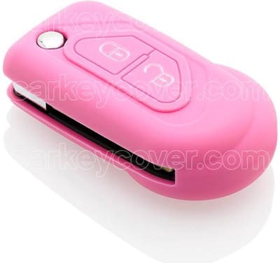 Autosleutel Hoesje geschikt voor Citroën - SleutelCover - Silicone Autosleutel Cover - Sleutelhoesje Roze