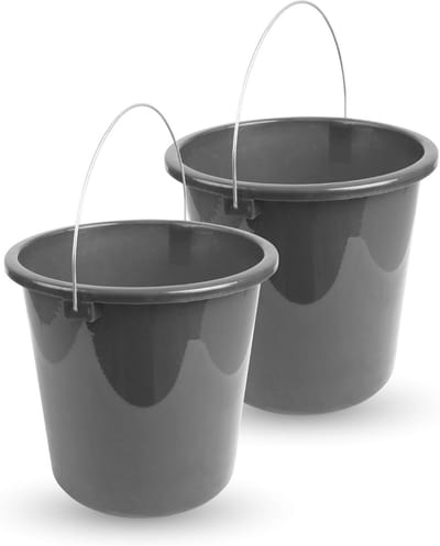 2x Huishoudemmer 10 Liter Kunststof Poets- en Werkemmer in Verschillende Kleuren