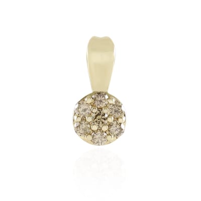 Cavill - 9-karaats Geelgouden Hanger - 7 I2 Champagne Diamanten 0,189 ct - Ronde Briljant - Luxe Gouden Sieraad Dames - Stijlvol Afrika