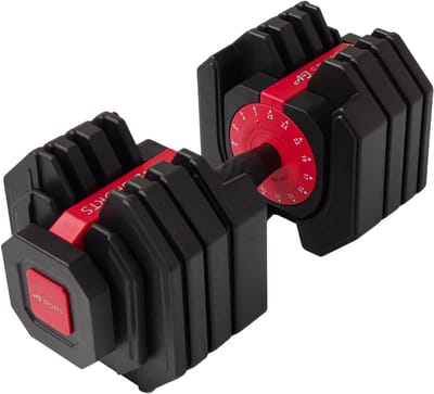 AJ-Sports Verstelbare Dumbell Rood - 2kg t/m 25kg - Gewichten - Dumbells set - Gewichten set - Smart Dumbells - Halterset - Krachttraining - Fitness - Gym - Sport - Crossfit - 15 Dumbells in één!