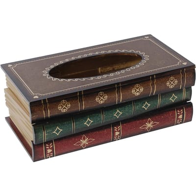 Porte-serviettes en livre Antique élégant, nouveauté, support de boîte à mouchoirs pour la maison et le Restaurant jaune