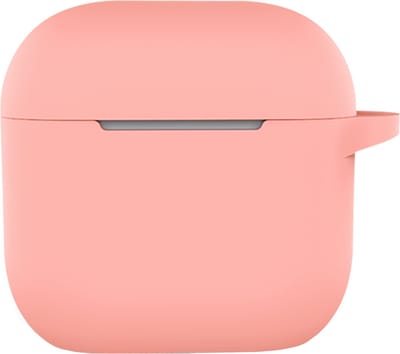 Hoesje - Geschikt voor Apple AirPods 4 - met Clip - Siliconen Hoes - Silicone Case Cover - Lichtroze