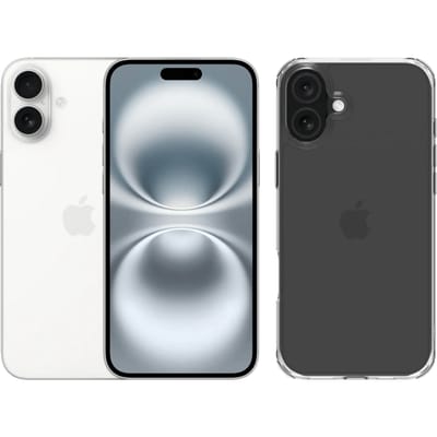 Apple iPhone 16 Plus 128GB Wit + BlueBuilt Protective Back Cover Transparant
