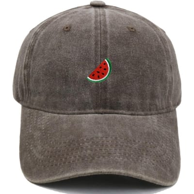 Watermeloen Geborduurde Baseballpet Gewassen Katoenen Vizier Pet met Klep Verstelbare Zonbescherming Zonnebrandcrème Hoeden Voor Man Vrouw black