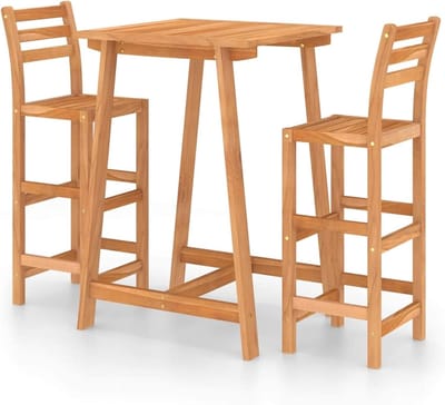 Tidyard Tuinbar set 3-delig bar kruk tuin set tuinmeubelen massief hout acacia