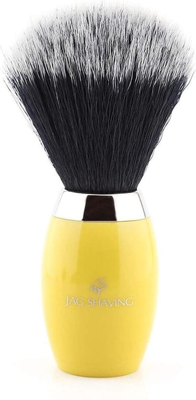 Luxe gele zwarte synthetische herenscheerkwast voor baard en snor voor een perfecte scheerbeurt, perfect cadeau voor mannen (scheerkwast)