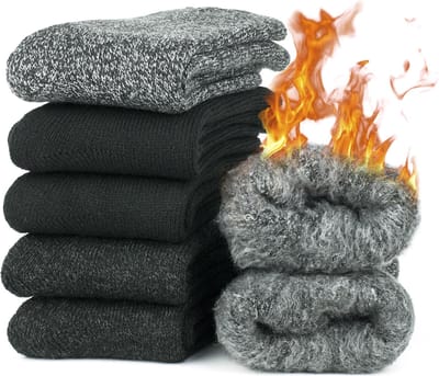 GoWith-Wollen Sokken-Noorse Sokken-2 paar-Warme Sokken-Huis Sokken-Winter Sokken-Sokken voor Dames en Heren-Kleur: Grijs-Maat: 39-41