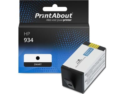 PrintAbout huismerk Inktcartridge 934 (C2P19AE) Zwart Geschikt voor HP