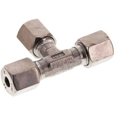 6S RVS T-stuk Snijring 630 Bar DIN 2353 - FL3T-C-ST-06-S