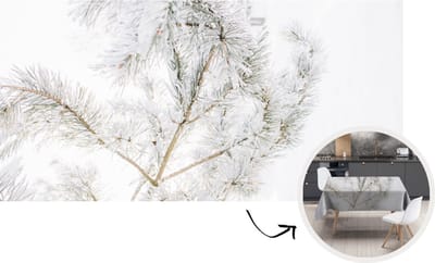 Tafelkleed - Tafellaken - 260x130 cm - Winter - Sneeuw - Takken - Binnen en Buiten