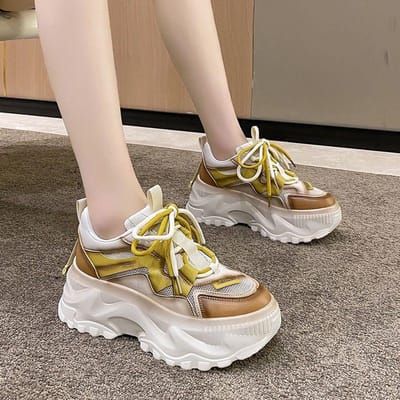 Zomer Ademende Enkele Schoenen Mesh Dikke Zool Papa's Schoenen Dames Ins Mode Veelzijdig Verhoogde Matsuke Sneakers 40