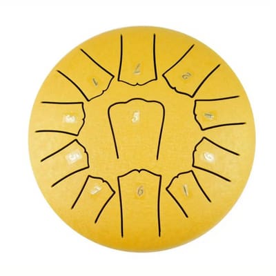 Livano Handpan - Tongue Drum - Steel - Regen - Klankschaal - Geel
