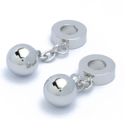 Manchetknopen - Ketting met Bal Zilverkleurig
