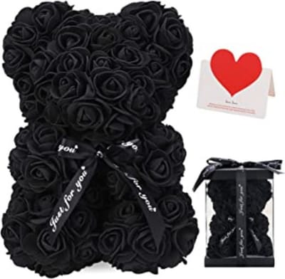 RoSEVENMOON - Rozen Teddy Beer Valentijn | Valentijnscadeau | Liefde | Baby | Vriendin | Kerstcadeau | Rozen beer | Ideale Cadeau | Inclusief Giftbox - 25CM