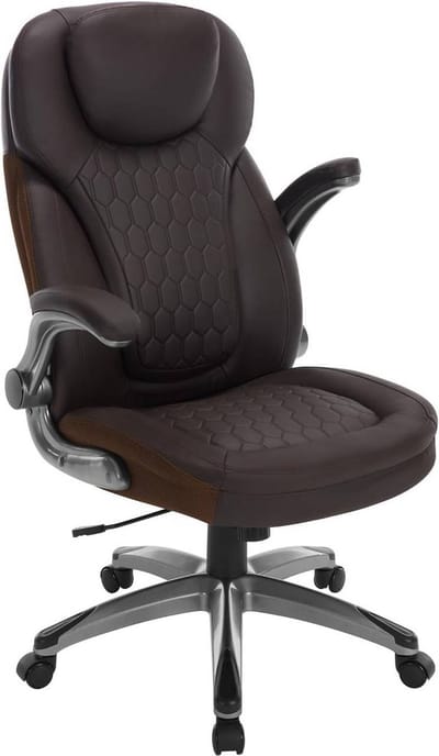 BukkitBow - Ergonomische Bureaustoel Kunstleer - Directiestoel met Hoofdsteun en Armleuningen - Draaibaar - Bruin