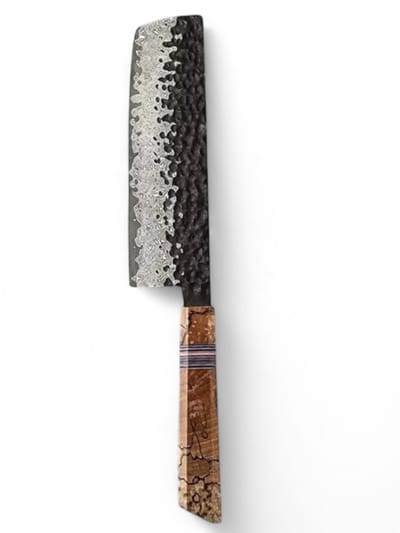 KAAMUT® Nakiri Groentenmes 67 Lagen Damascusstaal – Vlijmscherp – Professioneel Koksmes – Handvat van Spalted Maple & G10