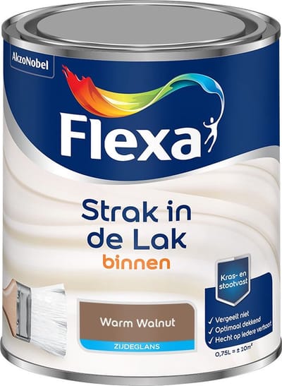 Flexa - Strak In De Lak Binnenlak Zijdeglans - Warm Walnut - Mengverf - 750 Ml