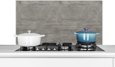 Spatscherm keuken 100x50 cm - Kookplaat achterwand Patroon - Beton print - Grijs - Muurbeschermer - Spatwand fornuis - Hoogwaardig aluminium