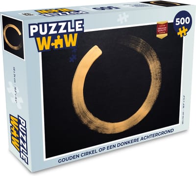 Puzzel Gouden cirkel op een donkere achtergrond - Legpuzzel - Puzzel 500 stukjes