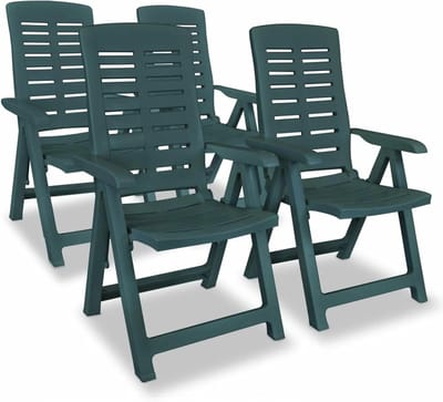 Tuinstoelen - Loungestoelen - Ontspannen Buiten - Verstelbare Rugleuning - 4x Stoelen - Groen