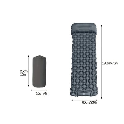 WiseGoods Luxe Zelfopblazende Slaapmat 1 Persoons Met Ingebouwde Pomp En Kussen - Outdoor - Kamperen - Camping - Survival - Grijs