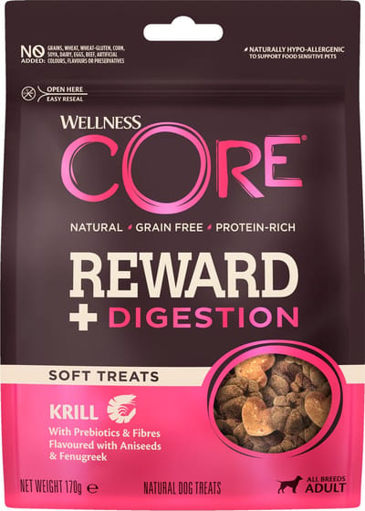 Wellness Core Reward+ Treats Krill Digestion - Hondensnacks - Krill 170 g Voor Volwassen Honden Van Alle Rassen