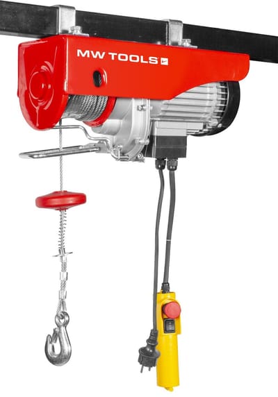 Kabeltakel 230V 250 kg, 12 m, 230 V, bekabelde bediening MW Tools SH25012