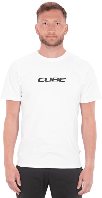 CUBE Organisch Fietsshirt CLASSIC LOGO WHITE/BLACK M