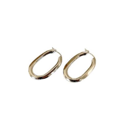 Jobo By JET - Trust oorbellen - Zilver - Zilverkleurig- dames Earrings - ovaal - grotere ovalen oorbellen