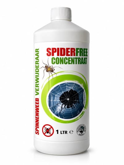 SpiderFree - Spinnenweb Verwijderaar - Concentraat 1 Liter - Web Free - voor Kozijnen, Ramen, Gevels, Caravan en Boot.