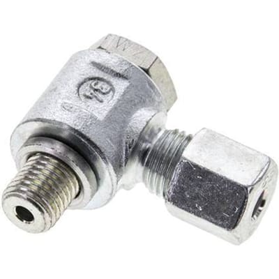 6S & M12x1.5 Verzinkt Stalen Swivel Joint Snijringkoppeling Buitendraad 400bar Draaibaar ISO 8434-1