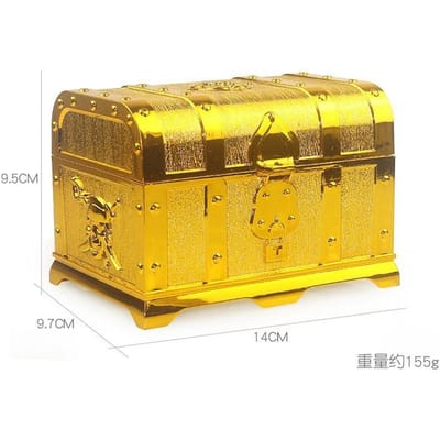 Piraat Schatkisten Nep Goud Zilver Koperen Munten Edelstenen Plastic Acryl Speelgoed Kinderen Kinderen Cadeaus Halloween Feest Attributen