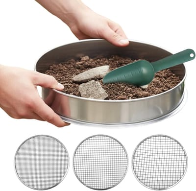 Grondzeef Tuin - Tuinzeef Compost - Substraat Zorgen - Verwisselbare Mates - 32 x 32 x 8 cm - Zilver