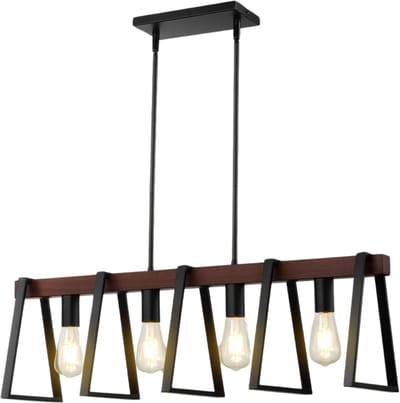 Jurrys Hanglamp eetkamer – Tafellamp - Plafondlamp - In hoogte verstelbaar - Industrieel - Vintage design - Metaal - Zwart