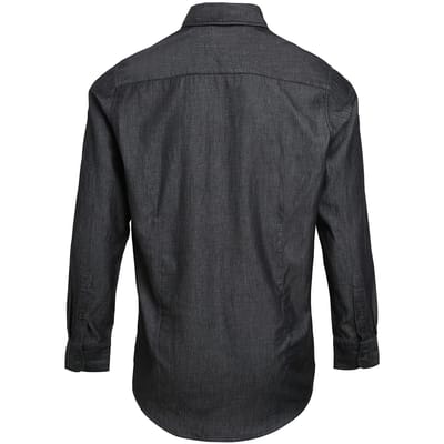 Premier Heren Jeanssteek Lange Mouw Denim Shirt (Zwarte denim)
