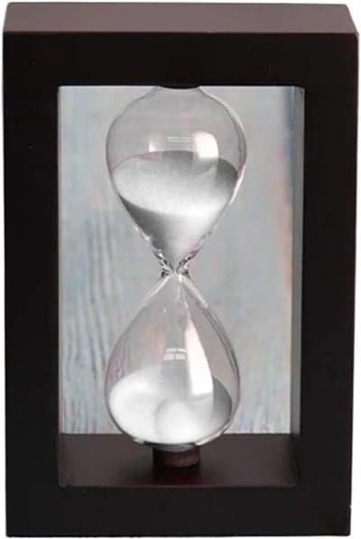 Zandloper Houten Frame - Zandloper Timer - Tijdmanagement Verbeteren - Klassiek Visueel Referentiepunt - 15 cm - Wit