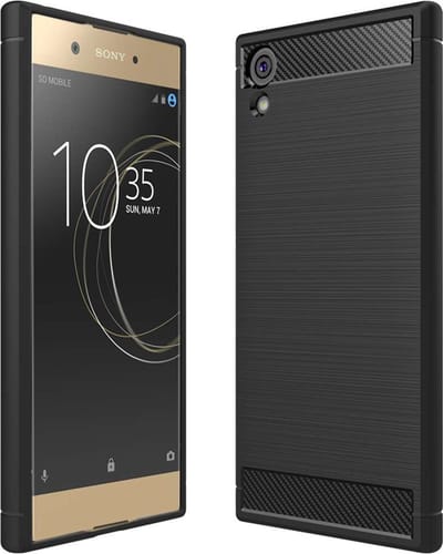 ebestStar - Hoes geschikt voor Sony Xperia XA1 Plus, XA1 Plus Dual, TPU Bescherming Cover, Koolstof Design Hoesje, Zwart