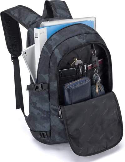 Famanu - Laptop Rugzak voor Heren,Waterdichte Antidiefstalrugzak voor School,Universiteit met USB-Oplaadpoort en Slot,14/15,6 inch Laptoptas voor Dames Jongens Meisje Werk,Reisrugzak