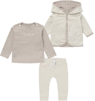 Noppies - kledingset - 3delig - vest Bonny - broek Melissa Oatmeal - shirt Hester - Maat 50