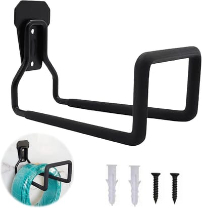 Garage Hooks - Tuinslang Opbergen - 1 stuk gereedschapsrek voor wandmontage - Tuinslanghouder - Wandgemonteerde Waterslanghouder - Zware gereedschapshaken - Metalen Tuinslanghouder - garageopslag - voor scheppen, fietsen, gereedschap, touwen - zwart