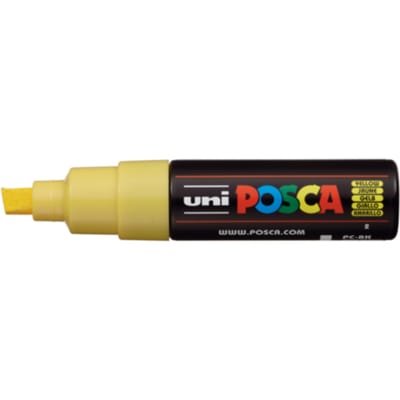 Posca marker met schuine punt schrijfdikte breed geel