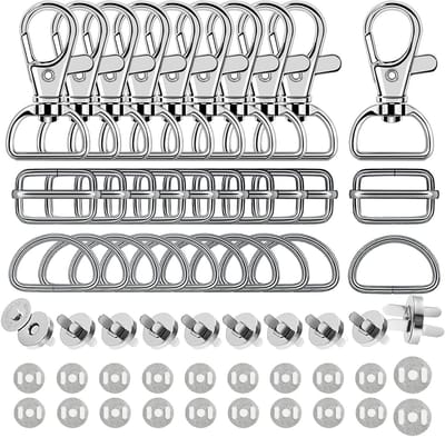 Ronte - 40 stuks draaibare karabijnhaken voor sieraden, handtassen, naaiprojecten - 360° draaibare sleutelringsluiting - DIY karabijnhaken - zilverkleurig