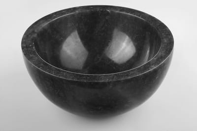 Teakea - Nero Mini Waskom van Zwart Marmer 20x12 cm - Kleine Ronde Fontein Waskom
