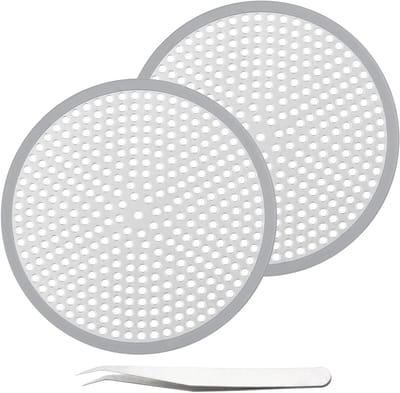 Set van 2 Ronde Douche Haarzeef van RVS - Haarvanger voor Badkamer en Keuken met Pincet voor Eenvoudige Reiniging en Ontstoppen