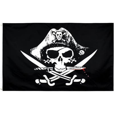 Halloween Jolly Roger Banner Skelet Piratenvlaggen Vlaggenlijn voor Halloweenfeest Piratenfeest zwart