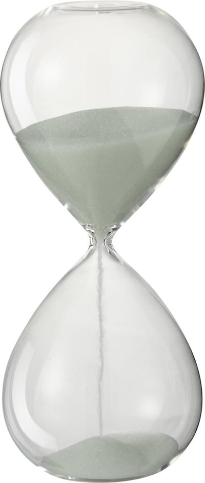 J-Line zandloper - glas/zand - wit - medium